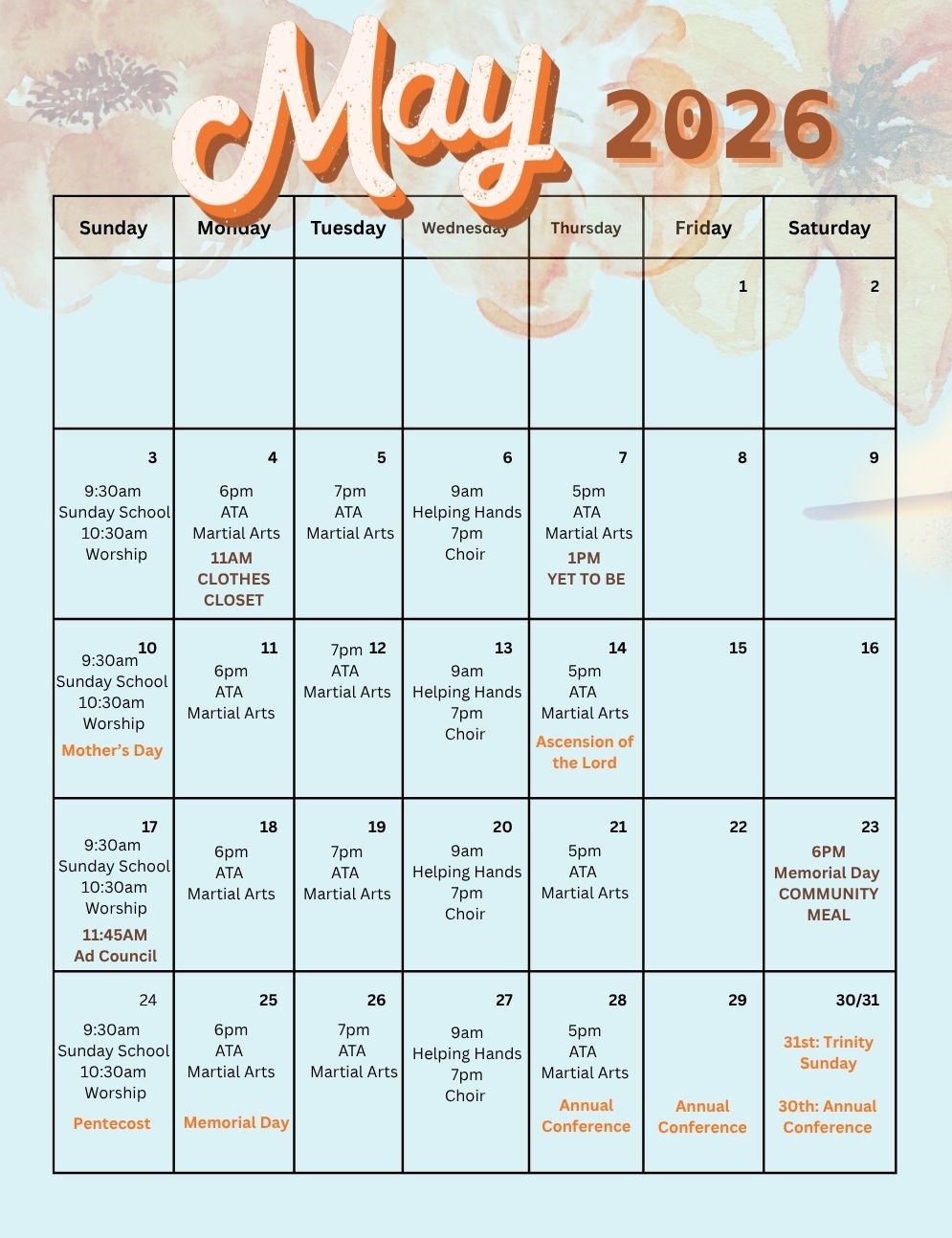 May 2026 CALENDAR