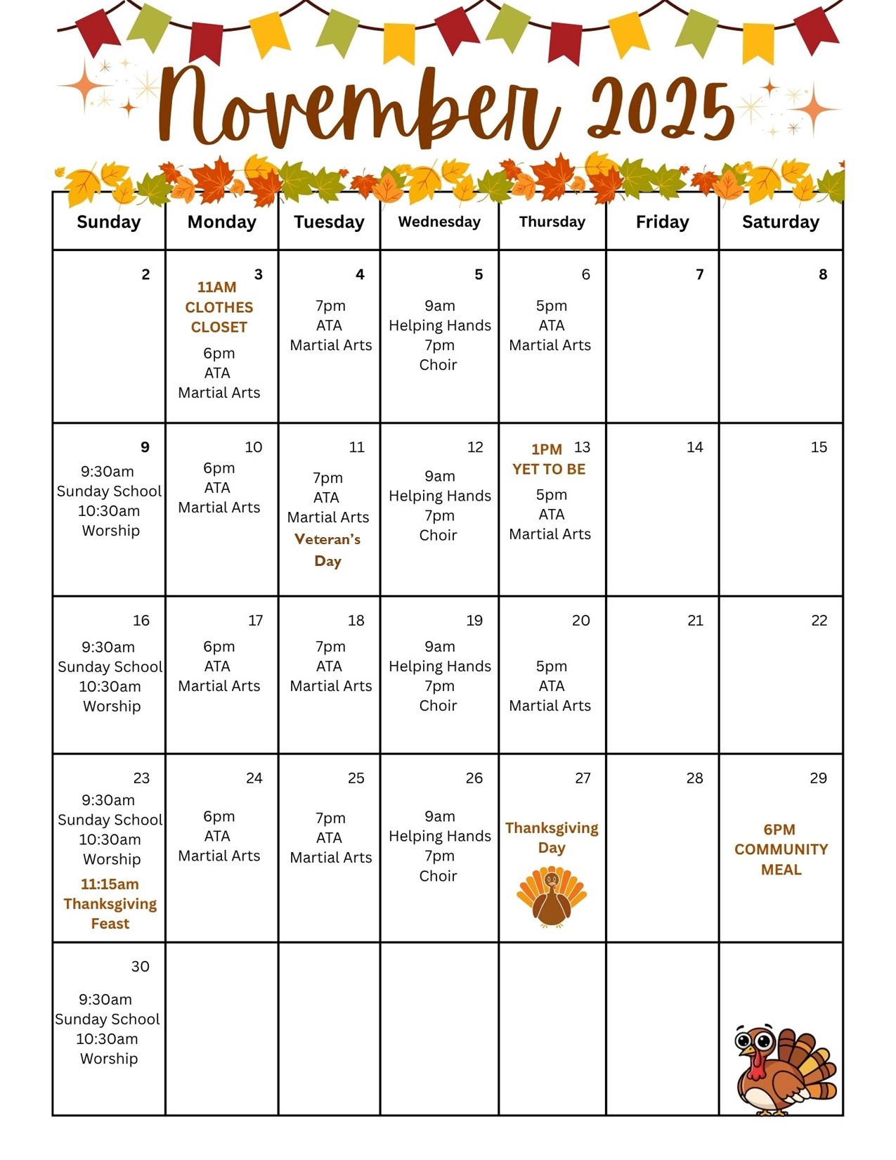 November 2025 CALENDAR